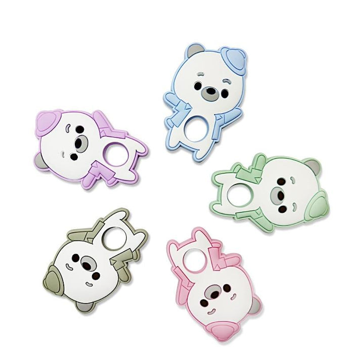 Silicone Bear Baby Teethers Silicone Beads Baby Pacifier Clips Teething Toys Clip Nipple Clasps For Baby Boys And Girls