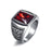 Epic King Men Hiphop Ring 316L Stainless Steel Black/Red Stone Ring Rock Fashion Jewelry For Men