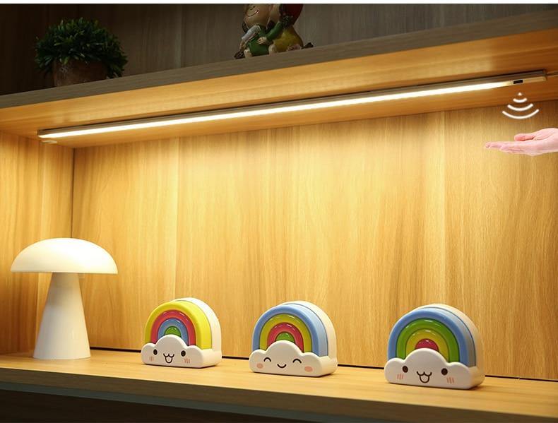 STEVVEX USB Powered Smart LED Kitchen Light with  Hand Sweep Sensor Lamp High Brightness Back light for Cabinet Wardrobes Drawer .