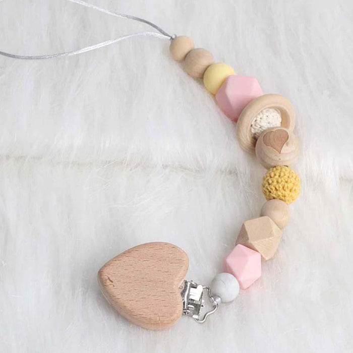 Modern Wood Pacifier Clip Chain Holder Nipples Pacifier Clips Pacifier Teether Teething Toy Cartoo Wooden Bracket For Pacifier For Kids