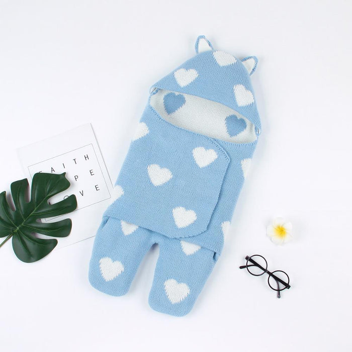 Baby Sleeping Bags Envelope Winter Warm Knitted Sleep sacks for Newborn Infant Stroller Bed Swaddle.