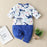 Long Sleeve Cartoon Star Print Romper Infant Elephant Pattern Jumpsuit Keep Warm Clothes For Girls And Boys Kids