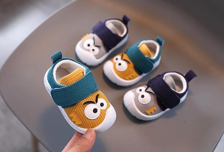 Unisex Infant First Walkers Shoes With Funny Big Eyes Pattern Baby Boy Casual Toddler Girl Non-slip Shoe