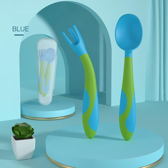 Unique Spoon For Baby  Set Food Silicone Gel Spoon Baby Learn To Eat Training Bendable Soft Spoon Children Tableware