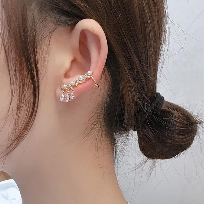 Luxury Elegant Crytal Angel wings Rhinestone Hanging Dangle Exaggerated Fashion Stud Earrings With Elegant Anti-allergy Design For Ladies and Women In New Trend Popular Style