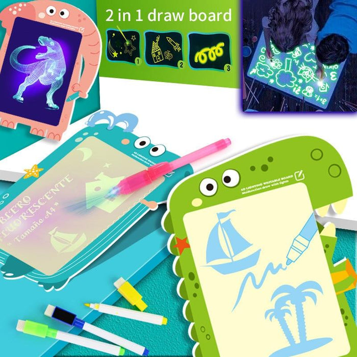 Educational Toy Drawing Board Tablet Graffiti 1pc A4 A3 Led Luminous Magic Raw With Light-fun