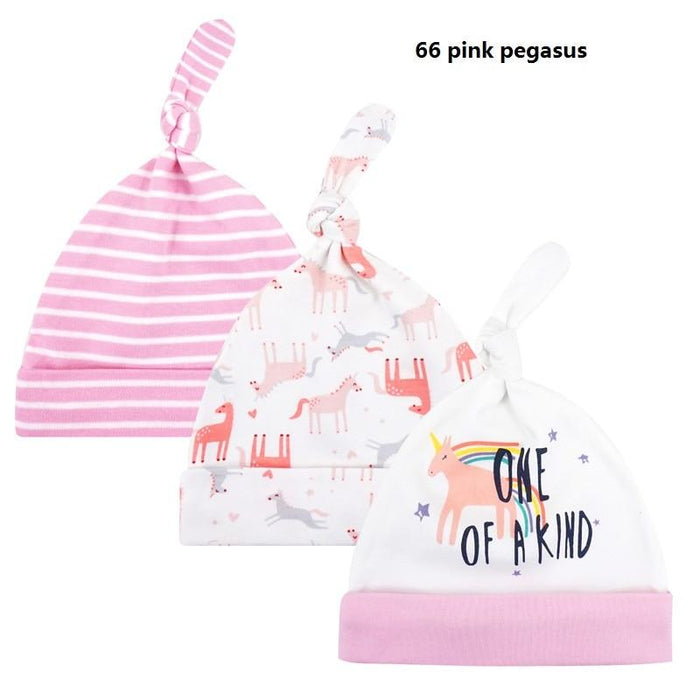 Printed Baby Hats & Caps For Newborn Baby Accessories In Elegant Modern Design Set Of 3PCS For Baby Kids