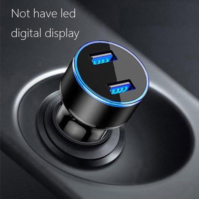 LED Display 3.1A Dual USB Car Charger Universal Mobile Phone Aluminum Car-Chargers