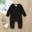 Infant Baby Boy Girl Cotton Romper Knitted Ribbed Jumpsuit Solid Clothes Warm Outfit For Kids