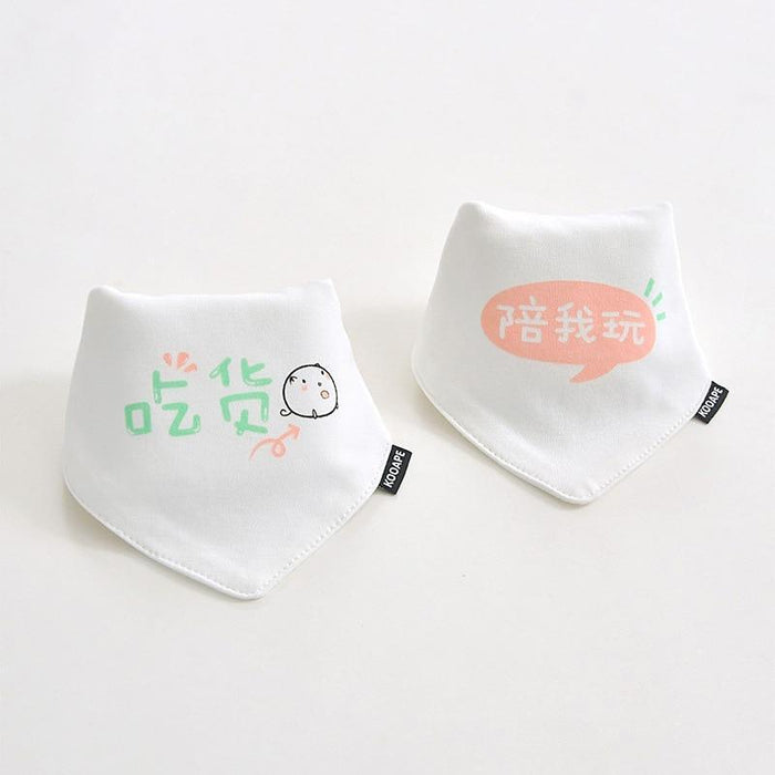 2 Pcs Baby Bibs Bandana Cotton Double Layers Drool Bib For Boys And Girls Triangle Bibs Infant Towel