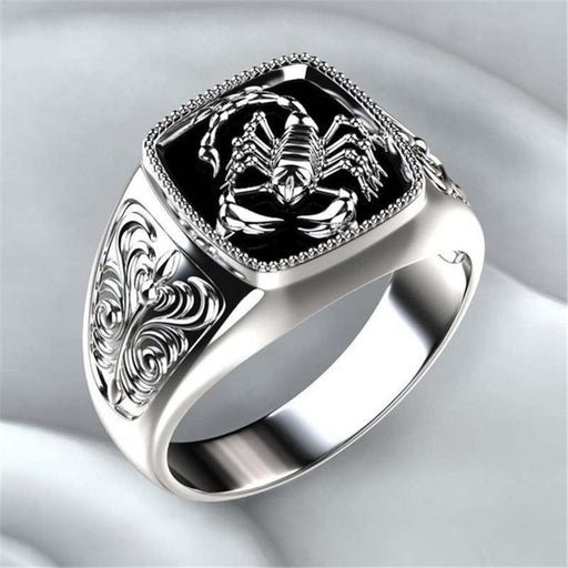 Top-quality Gothic Style Punk Scorpion Male Retro Ring Scorpion Pattern Rings For Men In Modern Luxury Jewelry Style