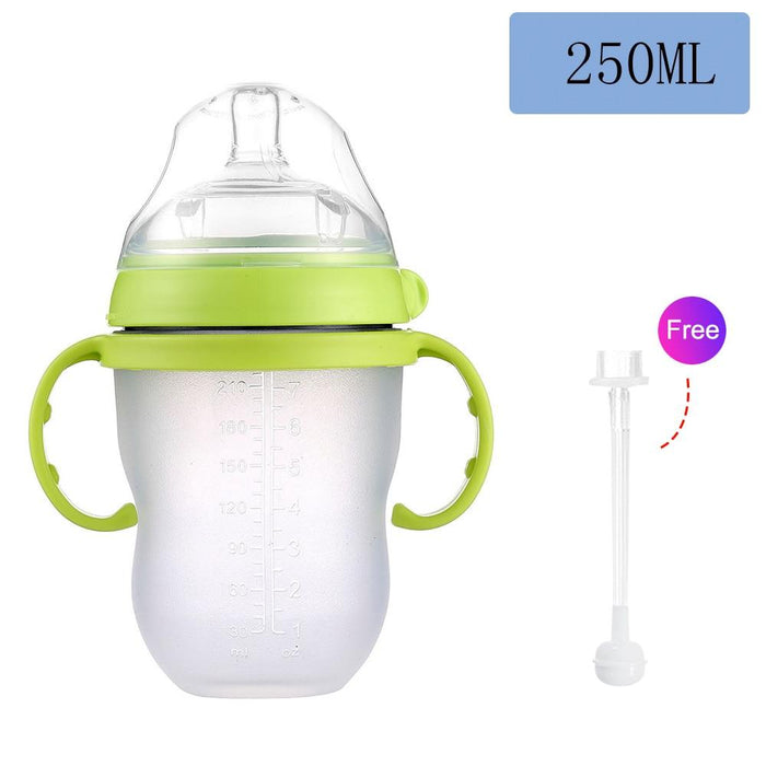 Baby Bottle For Milk and Breastmilk Wide Neck Soft Silicone Feeding Container Baby Water Bottle kids Nursing Bottles