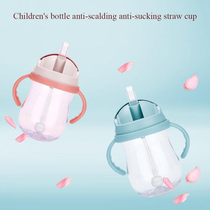 Water Straw Drinking Feeding Bottle Silicone Leakproof With Handles Wide Mouth Suction Babies Cups Bottles for Kids