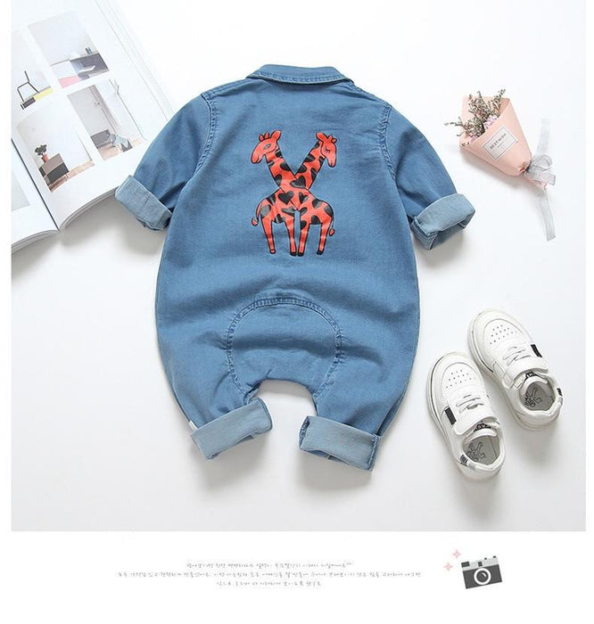 Modern Baby Newborn Jeans Style Romper and Jumpsuit Cartoon Jumpsuit Baby Boy Clothes