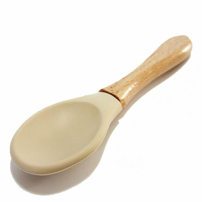 New Colors Baby Wooden Spoon Organic Silicone Tip Toddlers Infant Feeding Spoon Food Grade Material Soft Tableware Perfect For Baby Boys And Girls