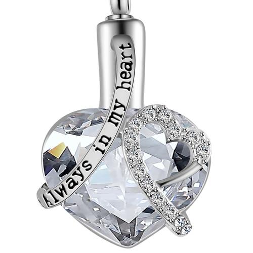 Lovely Always In My Heart Amazing Luxury Locket Screw Heart Birthstone Elegant Necklace Jewelry Keepsake Pendant