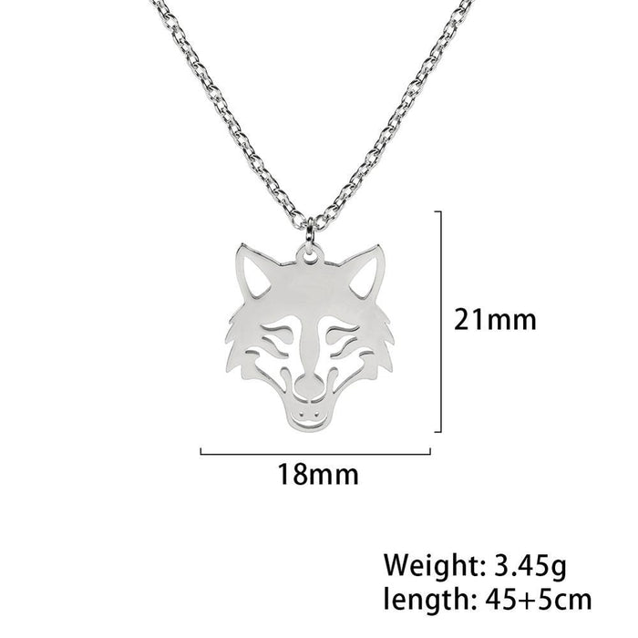 Amazing Wolf Animal Necklace 316L Stainless Steel Forest Animals Luxury For Men Elegant Necklace Hollow Cut Out Pendant Jewelry Gift For Women