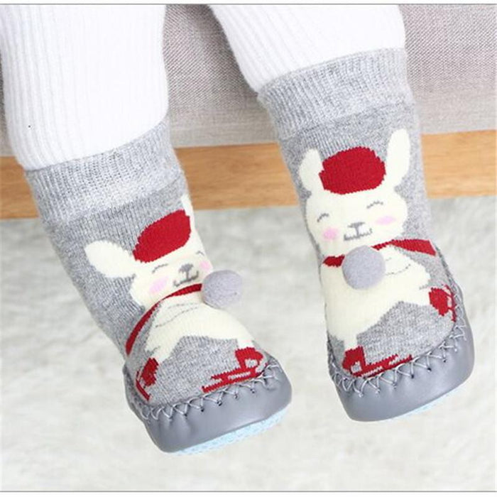 Indoor Sock Shoes Newborn Flexible Baby Soft Socks Winter Cotton Baby Girl Warm Sock With Rubber Soles