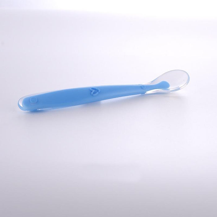 Silicone Baby Soft Soup Spoon Healthy Infant Sucker Candy Color Kitchen Cooking Spoon Rice Spoon Children Dishes Tableware for Kids