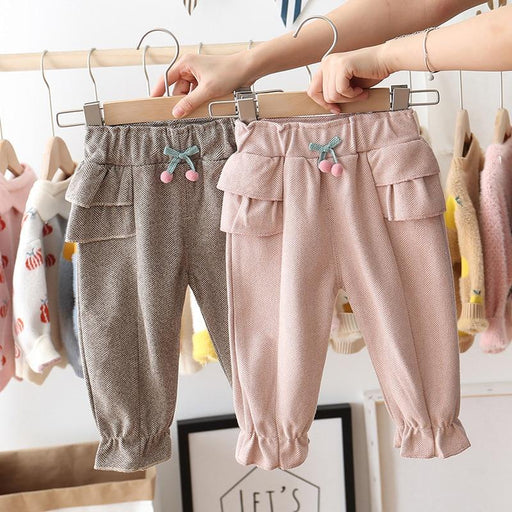 Baby Girls Pants Casual Ruffles Cherry Pants Baby Girl Clothes Long Princess Pants kids