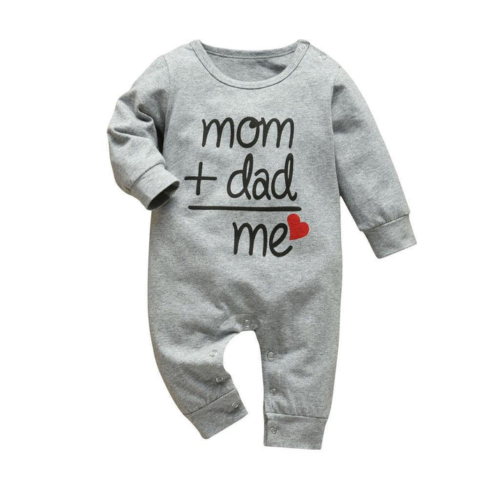 Newborn Baby Rompers Pajama Cotton Cute Letter I Love Daddy and Mummy Long Sleeve rompers Clothes For Baby Kids