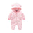 Baby Rompers Long Sleeve Zip Hooded Jumpsuits Playsuits for Toddler Boy/Girl For Autumn and Winter Season