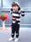 Baby Boy Cartoon Cute Bear Striped Printed Cotton Long Sleeve Two-piece Clothes Set For Boys Kids