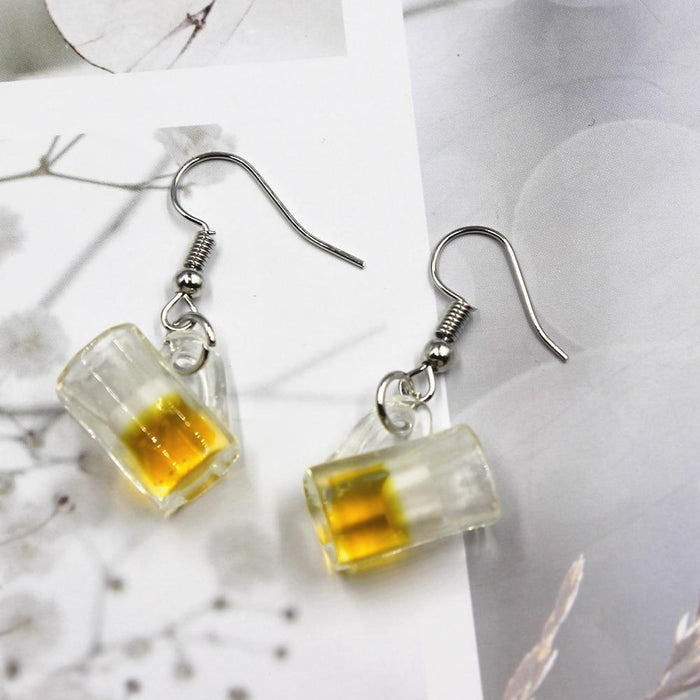 Fashion Creative Simulation of Mineral Water Bottles Earrings Cute Handmade Earrings Womens Jewelry