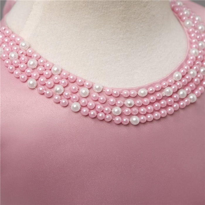 Luxury Designer Handmade Pink Dress for First Birthday Party Girl Baby Clothing Ball Toddler Girls Dress