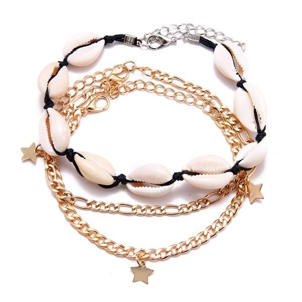 Gold Modern Luxury Star Pendant Anklet Foot Chain Leg Bracelet For Woman In Charm Jewelry Style Ideal for Gift