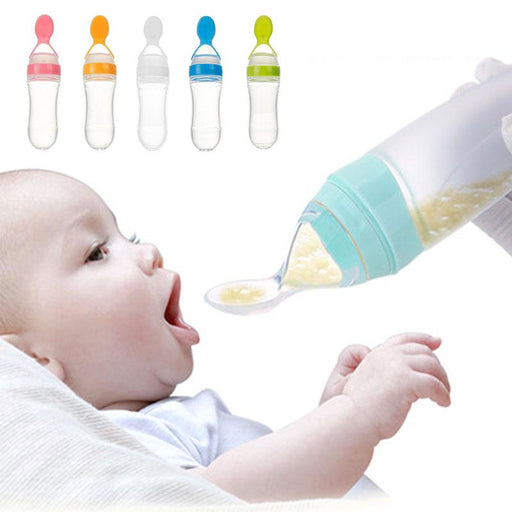 Baby Feeding Bottle Squeeze Feeding Spoon Milk Bottle Baby Training Feeder Food Supplement For Baby