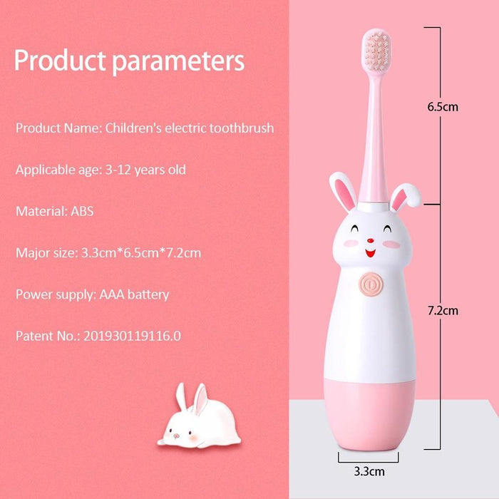 New Electric Toothbrush Cartoon Pattern Teethbrush Electric Teeth Tooth Brush For Kids with Soft Replacement Head Vibrating Toothbrush for Children Boys and Girls Age 3-13 IPX7 Waterproof Christmas Gift for Kids