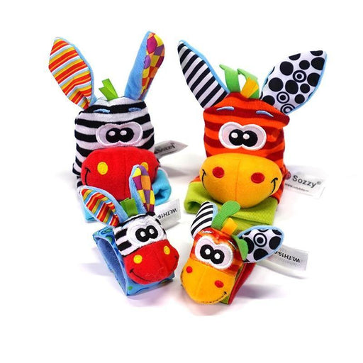 Modern Baby Toy Socks Plush Garden Bug Wrist Rattle Styles Educational Toys Cute Bright Color For Kids