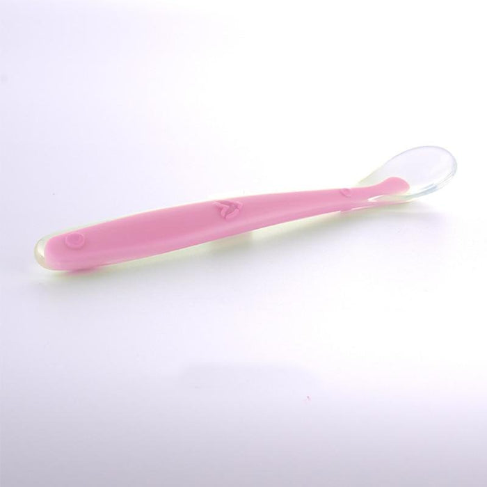 Silicone Baby Soft Soup Spoon Healthy Infant Sucker Candy Color Kitchen Cooking Spoon Rice Spoon Children Dishes Tableware for Kids