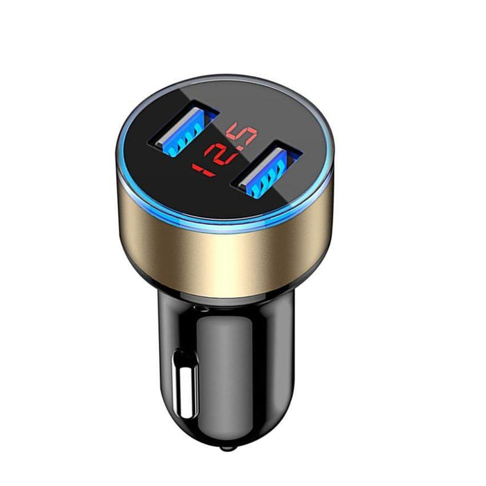 LED Display 3.1A Dual USB Car Charger Universal Mobile Phone Aluminum Car-Chargers