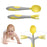 New Baby Training Twist Spoon And  Fork Silicone Feeding Infant Food Grades  Soft Head Children's Cutlery  With Storage For Boys And Girls