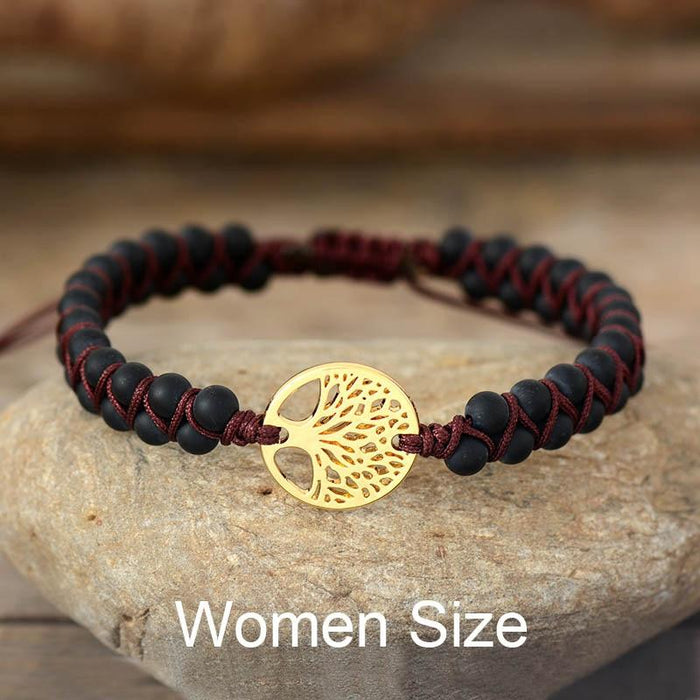 Modern handmade Luxury Tree Charm Bracelets African Japser String Braided Bracelets Lover Jewelry Gift For Men and Women