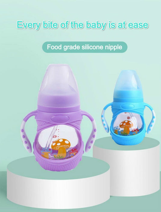 Infant Food Silicone Glass Feeding Bottle For Baby Feeding Bottle Children Drink Water to Feed Glass For Baby