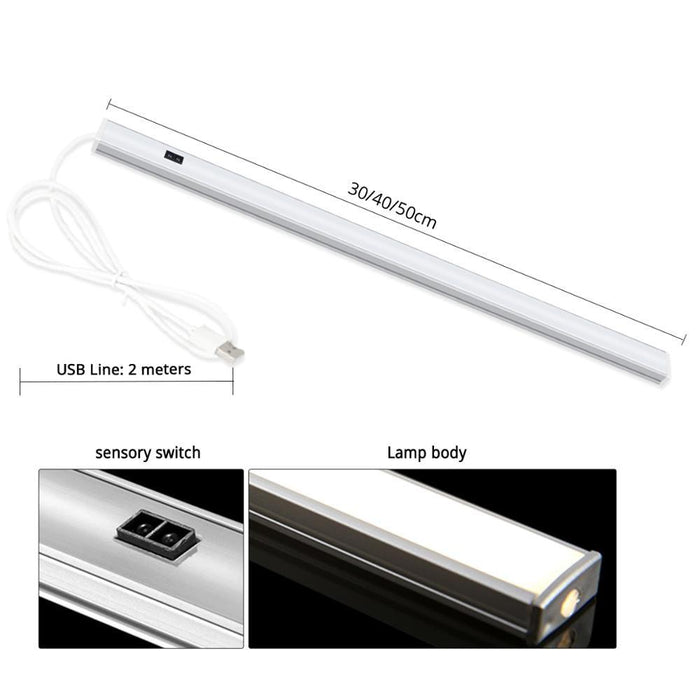 STEVVEX USB Powered Smart LED Kitchen Light with  Hand Sweep Sensor Lamp High Brightness Back light for Cabinet Wardrobes Drawer .