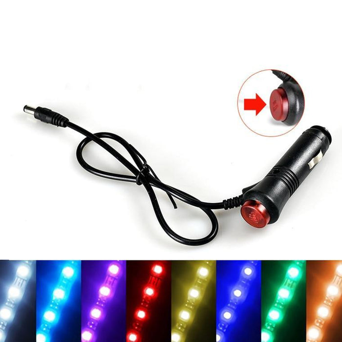 Interior Car Lights LED Car Strip Lights with Two-Line Waterproof Design RGB LED Strip Light With USB Wireless Remote Music Control Multiple Modes and Music Sync Under Dash Car Lighting with Car Charger, DC 12V