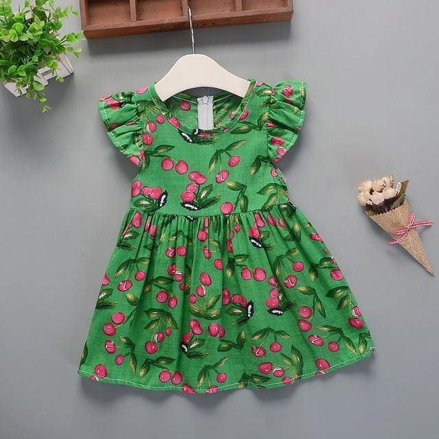 Baby Summer New Children Female Cotton A-Line Dress Kids Clothes Floral Princess Tutu Dresses For Girls