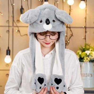 Modern Elegant Winter Interesting Girls Animals Ear Moving Jumping Hats Children and Adults Women Warm Rabbit Winter Caps In Modern Design