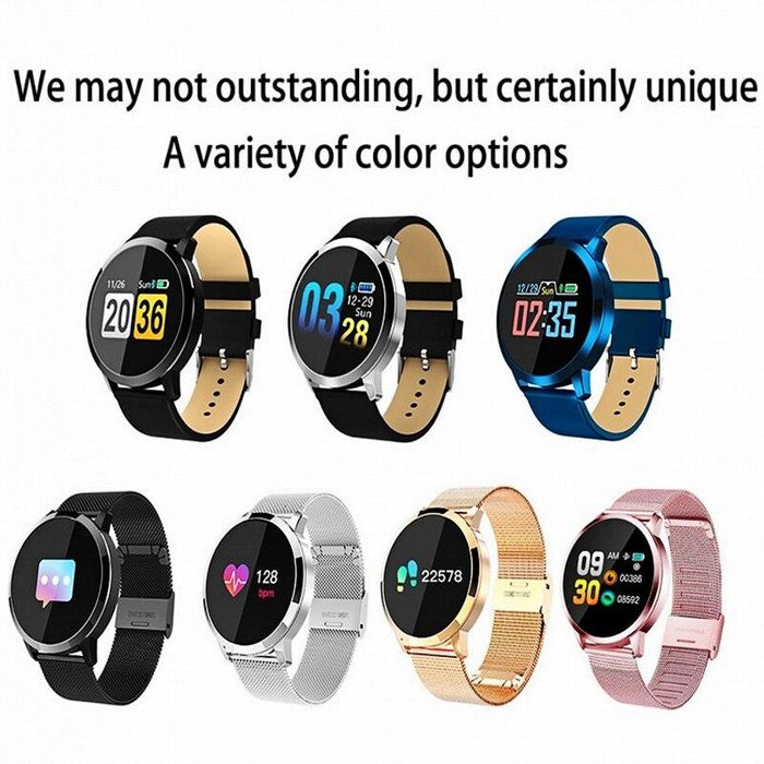 New Q8 LED Bluetooth Smart Watch With Stainless Steel Waterproof Breacelet Wearable Device Smartwatch Style for Men and Women With Fitness Tracker