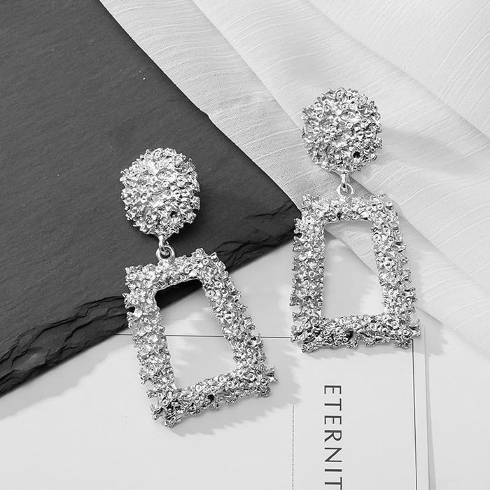 Luxury Diamond SHiny Fashion Statement Earrings Large Geometric Earrings For Women Hanging Dangle Earrings