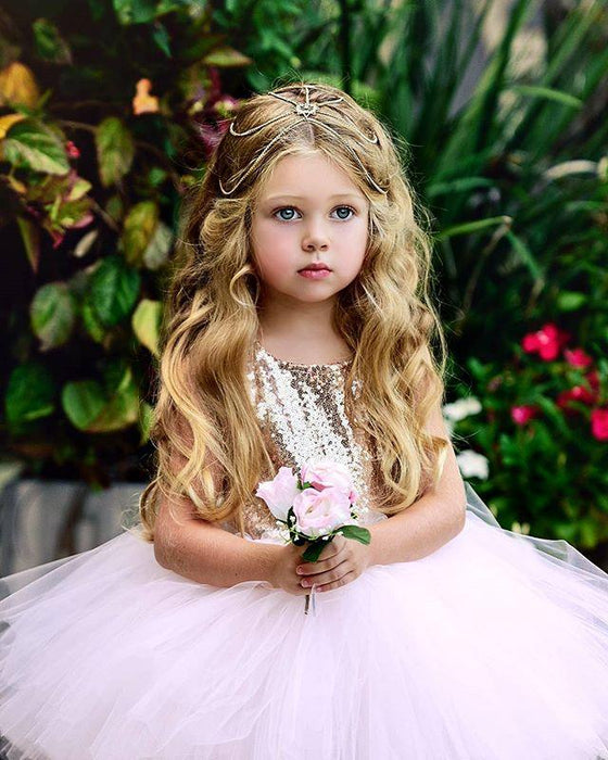 Fancy Wedding Dress Sleeveless Sequins Party Dress For Baby Girl Summer Dresses In Luxury New Elegant Design