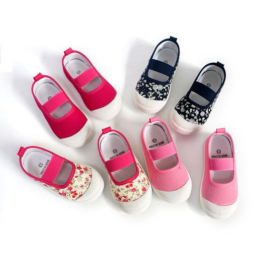 Baby Girl Shoes Kids Canvas Shoes Children's Casual Sneakers Candy Color Flowers For Girls Floral Prints