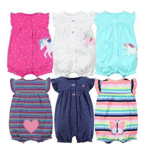 Baby Girl Clothes One-Piece Jumpsuits Baby Clothing Cotton Short Romper Infant Girl Clothes - STEVVEX Baby - baby, baby birthday gifts, baby clothes, baby clothing, baby gifts, baby girl jumpsuits, baby girl rompers, baby items, baby products, baby rompers, baby summer rompers, gifts for newborn - Stevvex.com