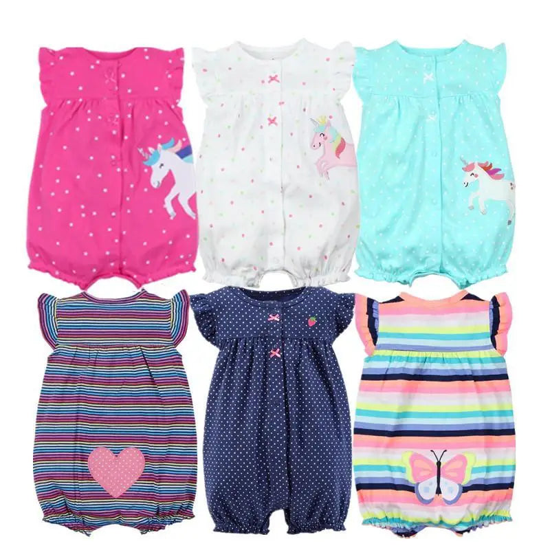 Baby Girl Clothes One-Piece Jumpsuits Baby Clothing Cotton Short Romper Infant Girl Clothes - STEVVEX Baby - baby, baby birthday gifts, baby clothes, baby clothing, baby gifts, baby girl jumpsuits, baby girl rompers, baby items, baby products, baby rompers, baby summer rompers, gifts for newborn - Stevvex.com