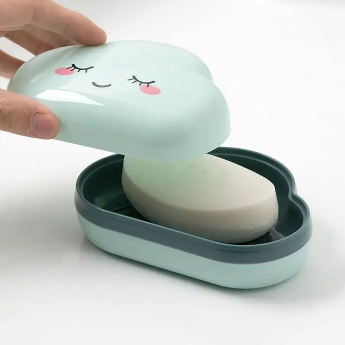 Bathroom Soap Dish Box Cute Cartoon Clouds Soap Holder Home Shower Travel Container Soap Tray Drainer Box Bathroom