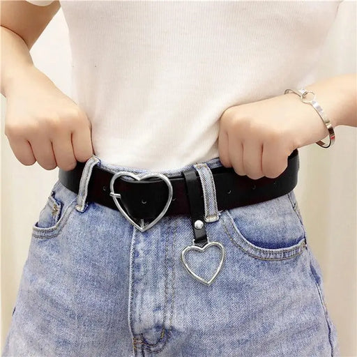 Black Heart Shaped Belt High Quality Love Elegant Belts For Women Vintage Design Belt Ladies Dress Waistband For Jeans